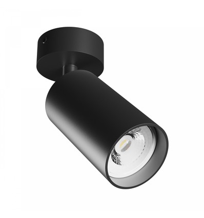 Spot mural/plafonnier GU10 - Noir, montage en saillie, IP20, sans source lumineuse