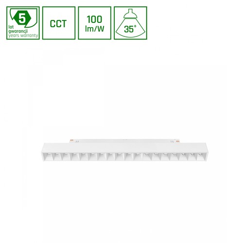 SHIFT CCT - Rail lumineux Grid M 17W - 330x23x42mm, 40°, blanc, commutateur CCT
