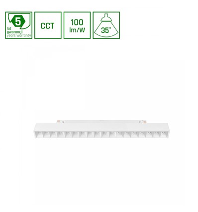 SHIFT CCT - Rail lumineux Grid M 17W - 330x23x42mm, 40°, blanc, commutateur CCT