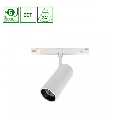 Spot sur rail 10W Shift Spot M pour 48V - 24°, RA90, CCT, 5 ans de garantie, 48V DC