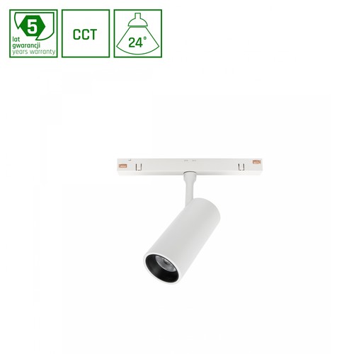 6W SPOT S railspot voor 48V Shift systeem, RA90 - 48V, CCT, 24 graden, wit, 5 jaar garantie