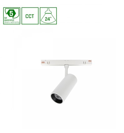 Spot sur rail 6W SPOT S pour système Shift 48V, RA90 - 48V, CCT, 24 degrés, blanc, 5 ans de garantie