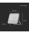 50W LED breedstraler - 135lm/W, Samsung LED chip, werklamp, 1m kabel, buiten