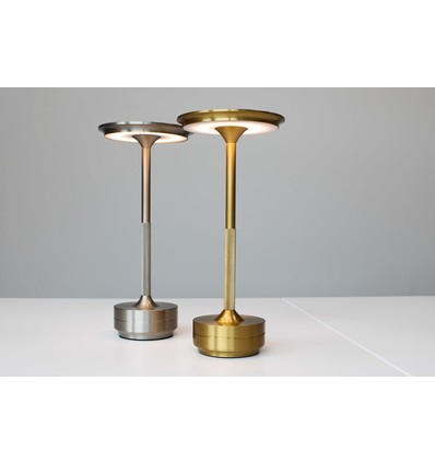 Uppladdningsbar LED bordslampa - Guld, touch dimbar, CCT, IP20