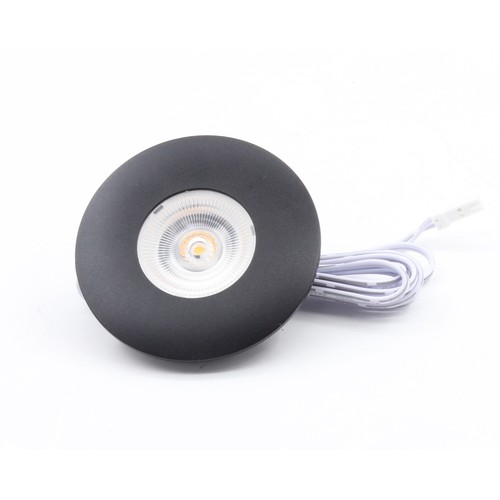 Spot de meuble 2,5W Ø6,8cm Cabi68 RA91 - 12V DC, perçage : Ø5,5 cm, dimensions : Ø6,8 cm, noir