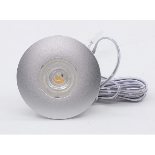 Spot de meuble 2,5W Ø6,8cm Cabi68 RA91 - 12V DC, perçage : Ø5,5 cm, dimensions : Ø6,8 cm, acier brossé