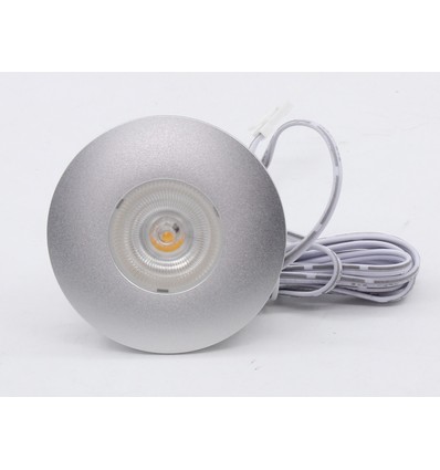 2,5W Ø6,8cm Cabi68 møbelspot RA91 - 12V DC, Hul: Ø5,5 cm, Mål: Ø6,8 cm, Børstet stål