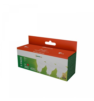 3-pack GU10 6W LED-spotlight - Varmvit, frostad