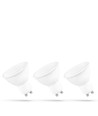 Pack de 3 spots LED GU10 6W - Blanc chaud, dépoli