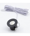 2W Ø3,8cm Focu38 møbelspot indbygning RA92 - 12V DC, Hul: Ø3,5 cm, Mål: Ø3,8 cm, Sort