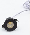 2W Ø3,8cm Focu38 møbelspot indbygning RA92 - 12V DC, Hul: Ø3,5 cm, Mål: Ø3,8 cm, Sort
