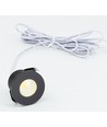 2W Ø3,8cm Focu38 møbelspot indbygning RA92 - 12V DC, Hul: Ø3,5 cm, Mål: Ø3,8 cm, Sort