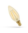 E14 2W LED-kronelyspære - C35, filament, ravfarget glass, ekstra varm