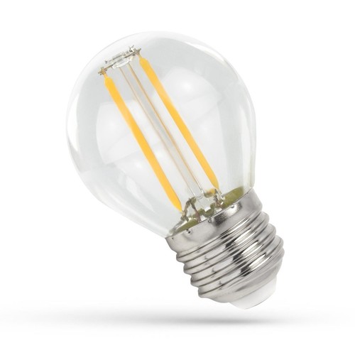 Ampoule LED E27 1W - G45, filament, verre clair