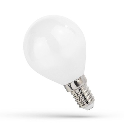 E14 1W LED kronepære - G45, Kultråd, matteret glas