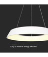 Lustre design LED 48W dimmable - Blanc, lumière douce, blanc chaud