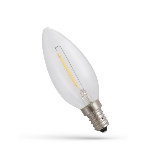 Ampoule LED E14 1W - C35, filament carbone, blanc extra chaud, 1800K