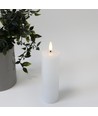 Bougie LED bloc 15 cm de haut, effet flamme, blanc - Ø5 cm, fonctionne avec télécommande, minuterie, cire véritable