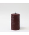 Bougie LED 12,5cm, effet fondu, effet flamme - Ø7,5cm, bordeaux