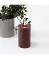 Bougie LED 12,5cm, effet fondu, effet flamme - Ø7,5cm, bordeaux