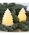 Bougie LED pour sapin de Noël, effet flamme clignotante, blanc - Hauteur 9 cm, Ø6,5 cm, cire véritable