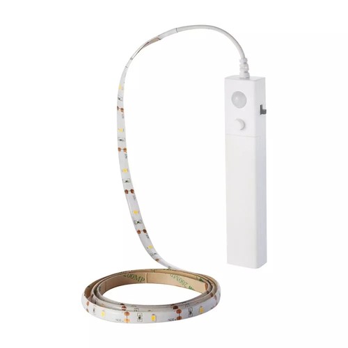 1m 2,4W/m spatwaterdichte LED-strip - 6V DC, IP65, PIR-sensor, batterij, 30 LED's per meter