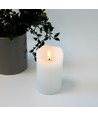 Bougie LED 12,5cm de haut, effet flamme, blanc - Ø7,5cm, 12,5cm de haut, fonctionne avec télécommande, minuterie, véritable cire
