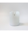 LED Stompkaars 10cm hoog, vlameffect, wit - Ø7,5cm, 10cm hoog, werkt met afstandsbediening, timer, echte was