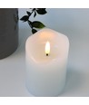 Bougie LED 10cm de haut, effet flamme, blanc - Ø7,5cm, 10cm de haut, fonctionne avec télécommande, minuterie, véritable cire