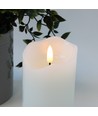 Bougie LED 15cm de haut, effet flamme, blanc - Ø7,5cm, 15cm de haut, fonctionne avec télécommande, minuterie, véritable cire