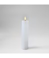 Bougie LED 20cm, effet flamme, blanc - Ø5cm, télécommande, minuterie, véritable cire