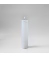 LED Blokkaars 10 cm hoog, vlam effect, wit - Ø5 cm, 20 cm hoog, werkt met afstandsbediening, timer, echte was