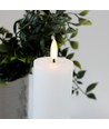 Bougie LED 20cm, effet flamme, blanc - Ø5cm, télécommande, minuterie, véritable cire