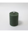 Bougie LED 10cm, effet fondu, effet flamme - Ø7,5cm, vert