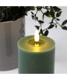 Bougie LED 10cm, effet fondu, effet flamme - Ø7,5cm, vert