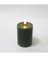 Bougie LED 10cm, effet fondu, effet flamme - Ø7,5cm, vert