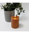 Bougie LED 10cm, effet fondu, effet flamme - Ø7,5cm, marron