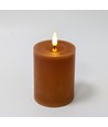 Bougie LED 10cm, effet fondu, effet flamme - Ø7,5cm, marron