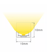 5m 8W/m AnyCut Neon Flex 10x10 Grøn LED strip - 12V DC, Ingen klippeafstand