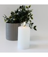 Bougie LED 12,5cm, aspect fondu, effet flamme - Ø7,5cm, télécommande, minuterie, vraie cire