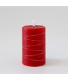 Bougie LED avec guirlande, 12,5cm, effet flamme - Ø7,5cm, rouge