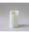 Bougie LED XL 17,5cm, effet flamme, blanc - Ø10cm, télécommande, minuterie, vraie cire