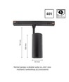 10W SMART LED railspot - 950lm, 3000K, witte rand
