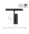 Spot sur rail LED SMART 10W - 950lm, 3000K, bord blanc