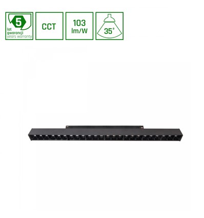 22W GRID L SYSTEM SHIFT skinnespot til 48V - 102lm/W, CCT, RA90, 48V, 5 års garanti