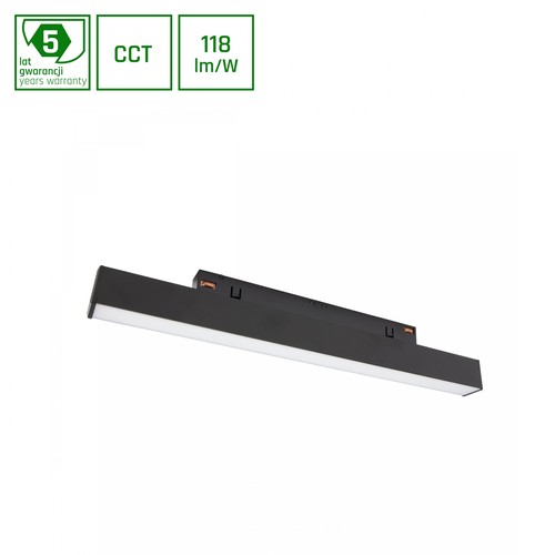 Spot sur rail 8W SYSTEM SHIFT LINE S, 48V - CCT, 123lm/W, 48V DC, système CLICK & SHIFT