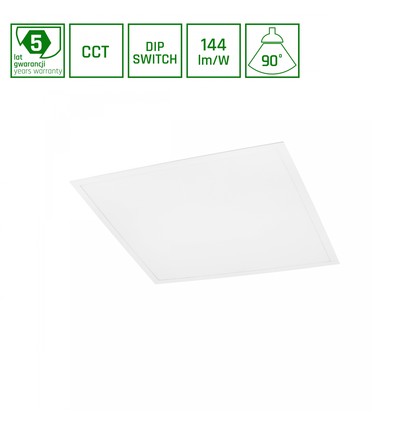 62x62 LED paneel, 25/40/45W - Instelbaar watt en CCT, 144lm/W, UGR19, 5 jaar garantie