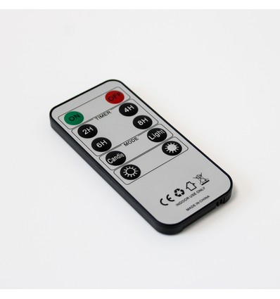 Fjernbetjening til LED stearinlys - 10 knapper, timer, dæmp, tænd/sluk
