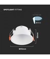 Downlight MR16/GU10 anti-éblouissement - Sans source lumineuse, blanc, Découpe : Ø8,3 cm, Dimensions : Ø9,3 cm