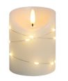 Bougie LED avec guirlande, 10cm, effet flamme - Ø7,5cm